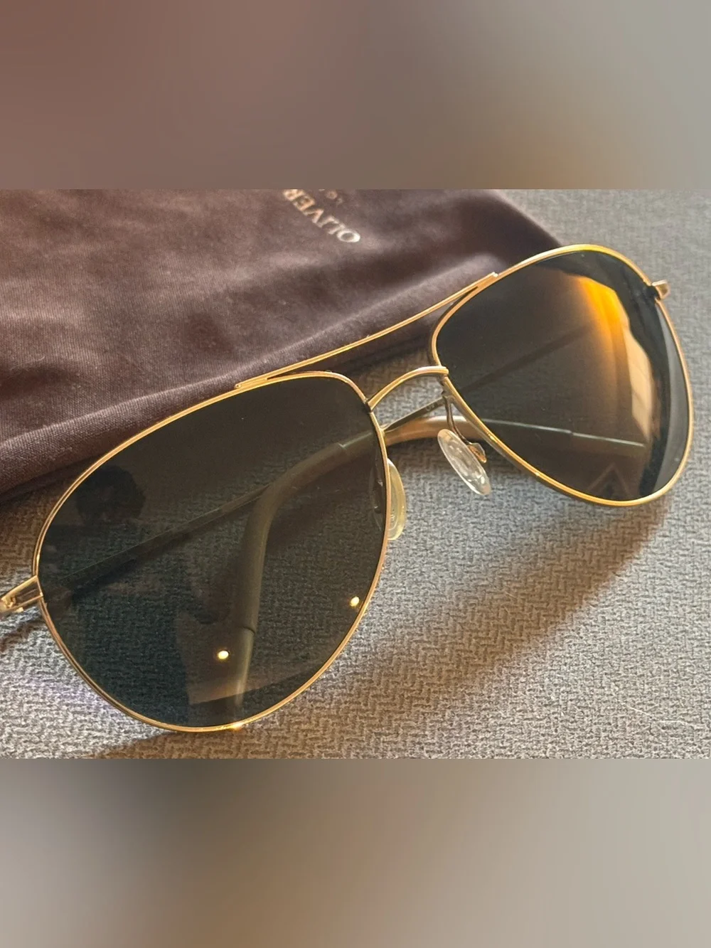 Oliver Peoples Benedict OV1002S 5035P1 Gold G-15 Polarized Sunglasses